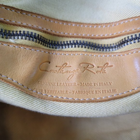 COSTANZA ROTA Yellow Floral Rivets Leather Top Handle Crossbody Bag - Picture 13 of 14